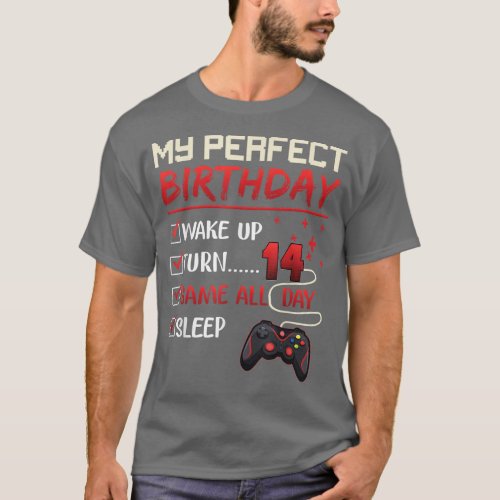 14 Year Old Gamer Gift Boy Teen 14th Perfect Birth T_Shirt