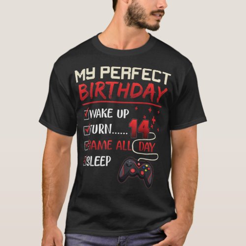 14 Year Old Gamer Gift Boy Teen 14th Perfect Birth T_Shirt