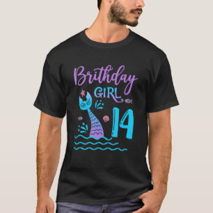 14 Year Old Gift Mermaid tail 14th Birthday Girl D T-Shirt