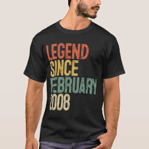 14 Year Old Legend Since February 2008 14th Birth T-Shirt