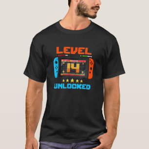 14 Year Old Level 14 Unlocked 14th Birthday Boy Vi T-Shirt