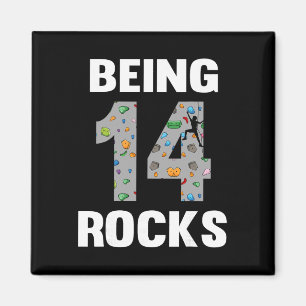 14 Year Old Rock Climber Birthday 14th Climber Bei Magnet