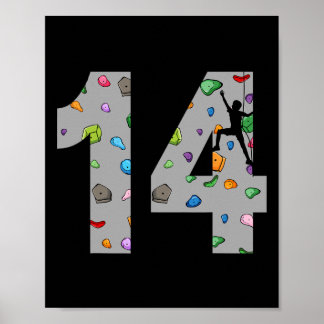 14 Year Old Rock Climbing 14th Birthday Adventure  Poster