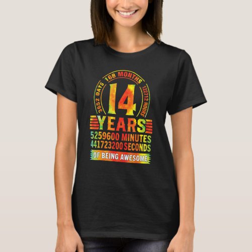 14 Years 168 Months Of Being Awesome 14th Birthday T_Shirt
