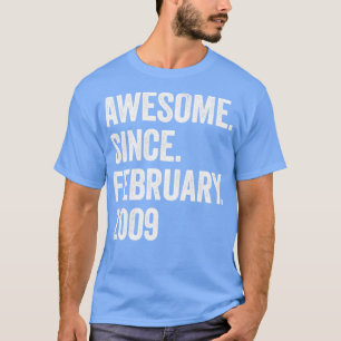 14 Years Awesome Since February 2009 14th Birthday T-Shirt