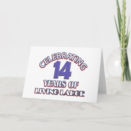 14 years birthday designs card