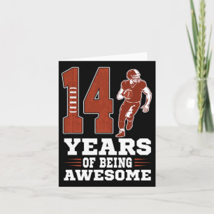 14 Years Of Being Awesome Boy 14th Birthday Footba Card