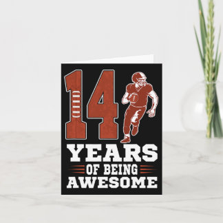 14 Years Of Being Awesome Boy 14th Birthday Footba Card