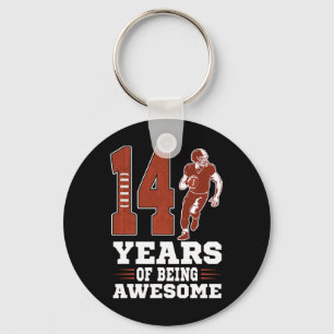 14 Years Of Being Awesome Boy 14th Birthday Footba Keychain