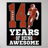14 Years Of Being Awesome Boy 14th Birthday Footba