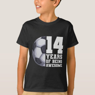 14 Years Of Being Awesome Boys Soccer 14th Birthda T-Shirt