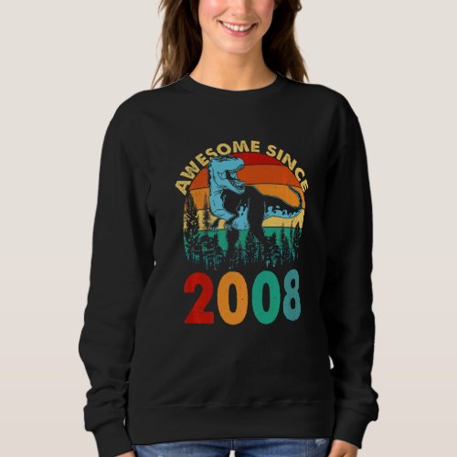 14 Years Old  Awesome Since 2008 14th Birthday Boy Sweatshirt