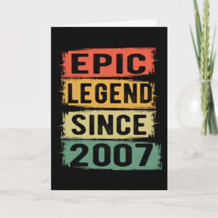 14 Years Old Bday 2007 Epic Legend 14th Birthday Card