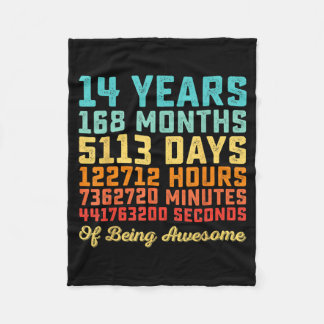 14 Years Old Birthday Quote Funny 14th B-Day Math Fleece Blanket
