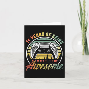 14 Years Old Boy Birthday Being Awesome Video Game Card