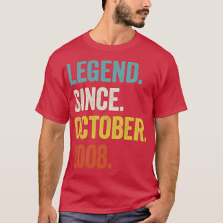 14 Years Old Legend Since October 2008 14th Birthd T-Shirt