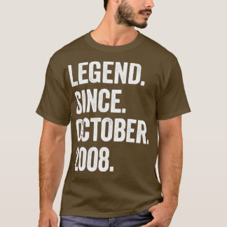 14 Years Old Legend Since October 2008 14th Birthd T-Shirt