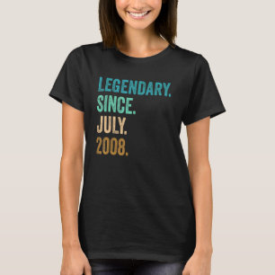 14 Years Old Legendary Since July 2008 14th Birthd T-Shirt