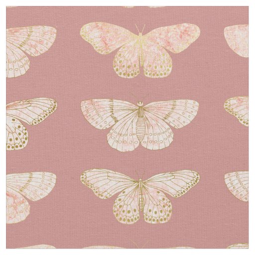 14k + Rose Gold Marble Butterfly DIY By The Yard Fabric