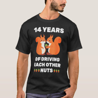 14th 14-Year Wedding Anniversary Funny Couple For  T-Shirt