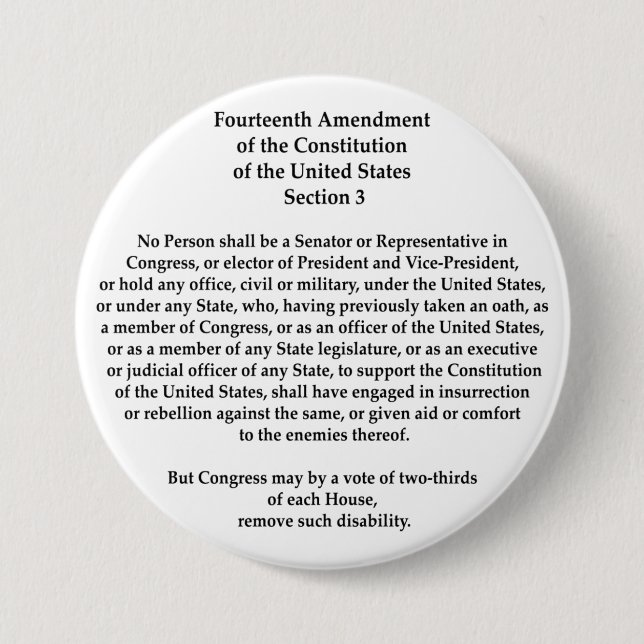 14th Amendment Section 3 Button (Front)