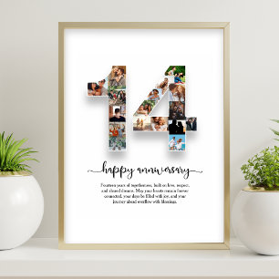 14th Anniversary Photo Collage Poster