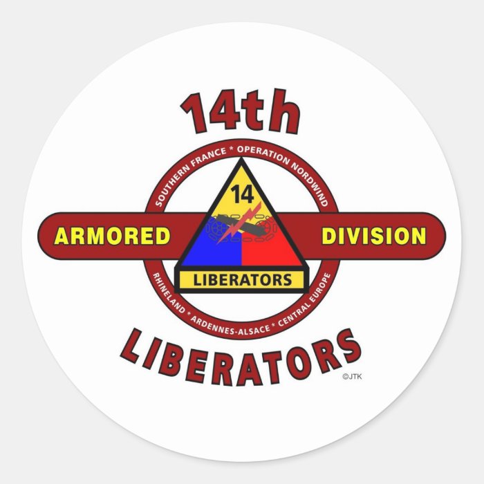 14TH ARMORED DIVISION "LIBERATORS" WW II STICKERS