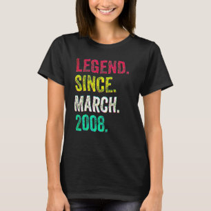 14th Birthday 14 Years Old Legend Since March 200 T-Shirt