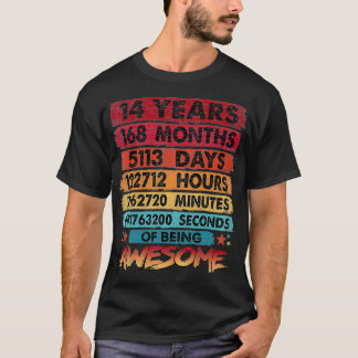 14th Birthday 14 Years Old Vintage Retro 168 Month T-Shirt