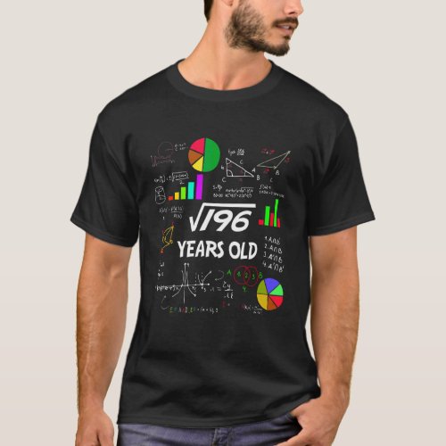 14th Birthday 196 Math Square Root 14 Year Old  Te T_Shirt