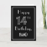 [ Thumbnail: 14th Birthday: Art Deco Style # 14 & Custom Name Card ]