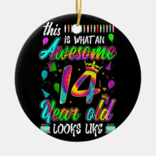 14th Birthday Awesome 14 Year Old Looks Like Ceramic Ornament