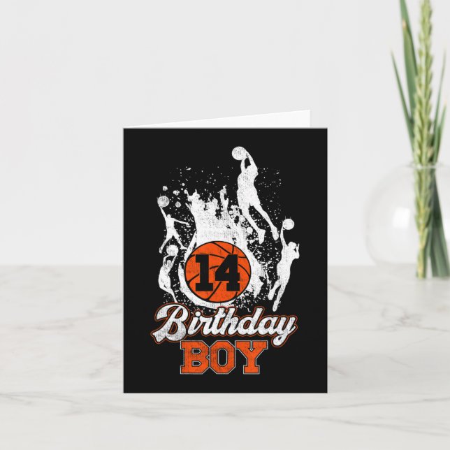 14th Birthday Basketball Theme Birthday Boy 14 Yrs Card (Front)