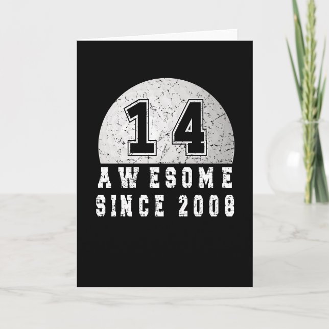 14th Birthday Born In 2008 Golfer Boy 14 Year Card (Front)