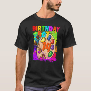 14th Birthday Boy Painting B Day 14 Year Old Party T-Shirt