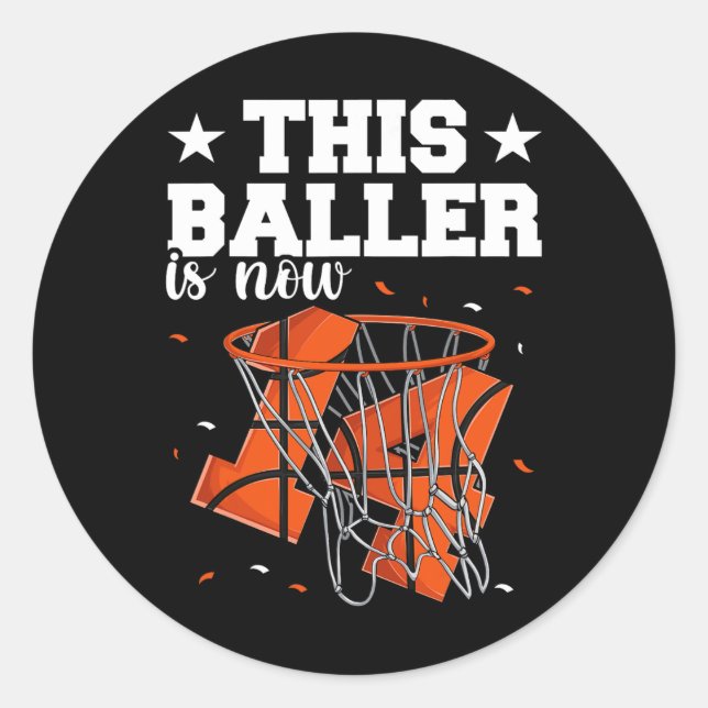 14th Birthday Bysketbyll Boys  Classic Round Sticker (Front)