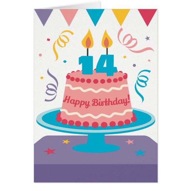 Illustration of Birthday Cake at the Age of 14 Stock Illustration -  Illustration of cake, chocolate: 97059964