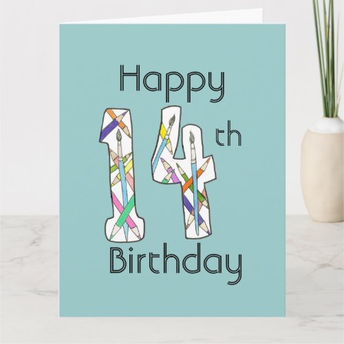 14th Birthday Card for young artist