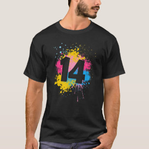 14th Birthday Color Paint Splash Birthday Party T-Shirt