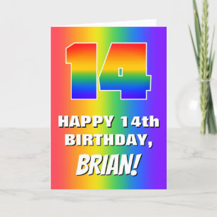 14th Birthday: Colorful, Fun Rainbow Pattern # 14 Card