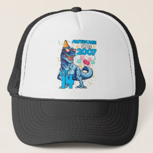 14th Birthday Dinosaur 14 Year Old Boy Kids Trucker Hat