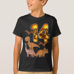 14th Birthday Dinosaur T-rex 14 Years Old Birthday T-Shirt