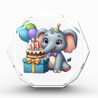 14th Birthday Elephant Acrylic Award