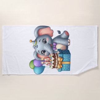 14th Birthday Elephant Beach Towel
