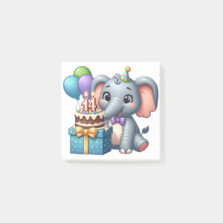 14th Birthday Elephant Post-it Notes