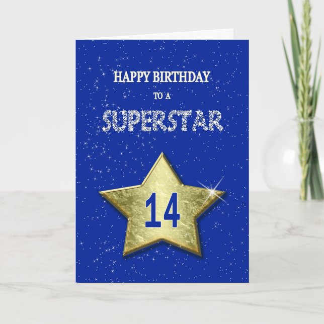 14th Birthday for a Superstar Card (Front)