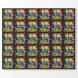 [ Thumbnail: 14th Birthday: Fun Fireworks, Rainbow Look # “14” Wrapping Paper ]