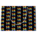 [ Thumbnail: 14th Birthday: Fun Rainbow Event Number 14 Pattern Gift Bag ]