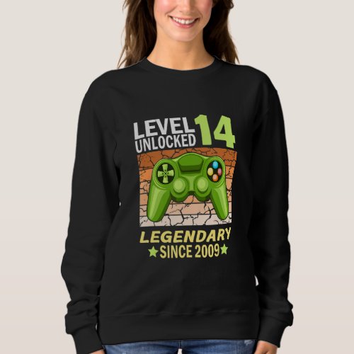 14th birthday gamer born in 2009 1 sweatshirt