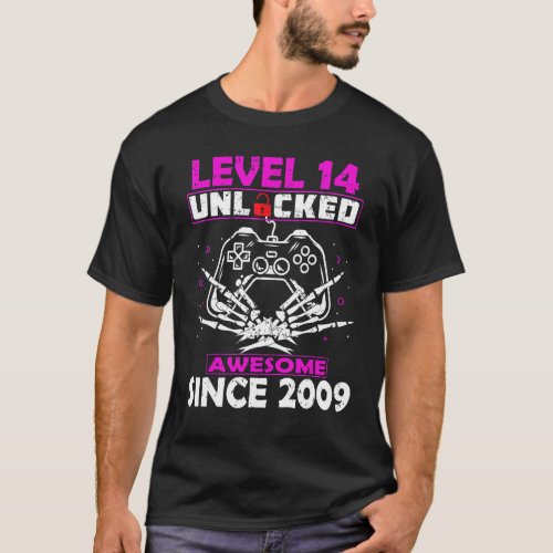 14th Birthday Gaming Level 14 Unlocked Awesome Sin T_Shirt
